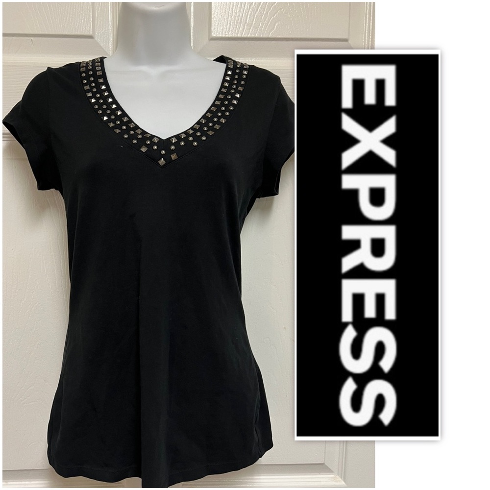 COPY - Express Sexy Basic Black Studded Tee
